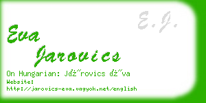 eva jarovics business card
